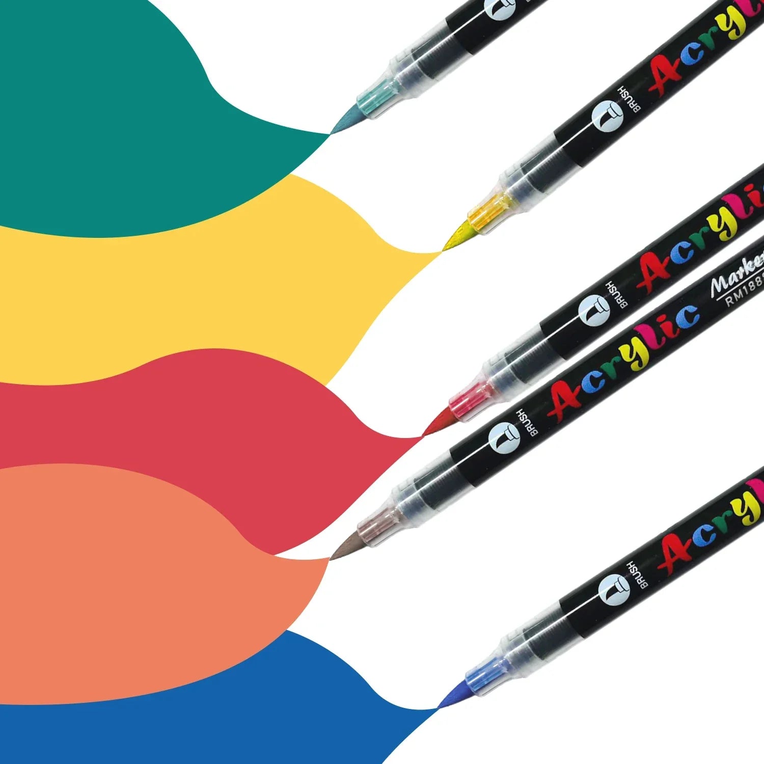 Vibrant Brush Tip Paint Pens