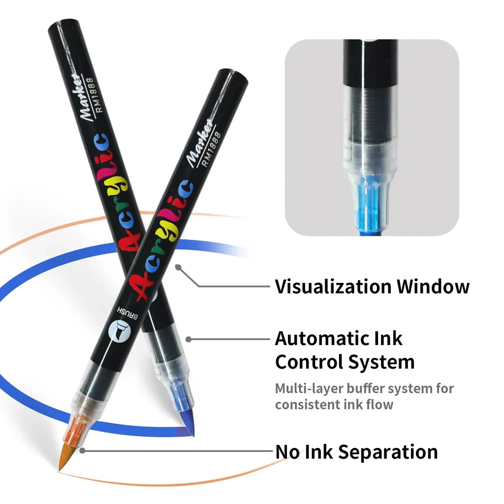 Vibrant Brush Tip Paint Pens
