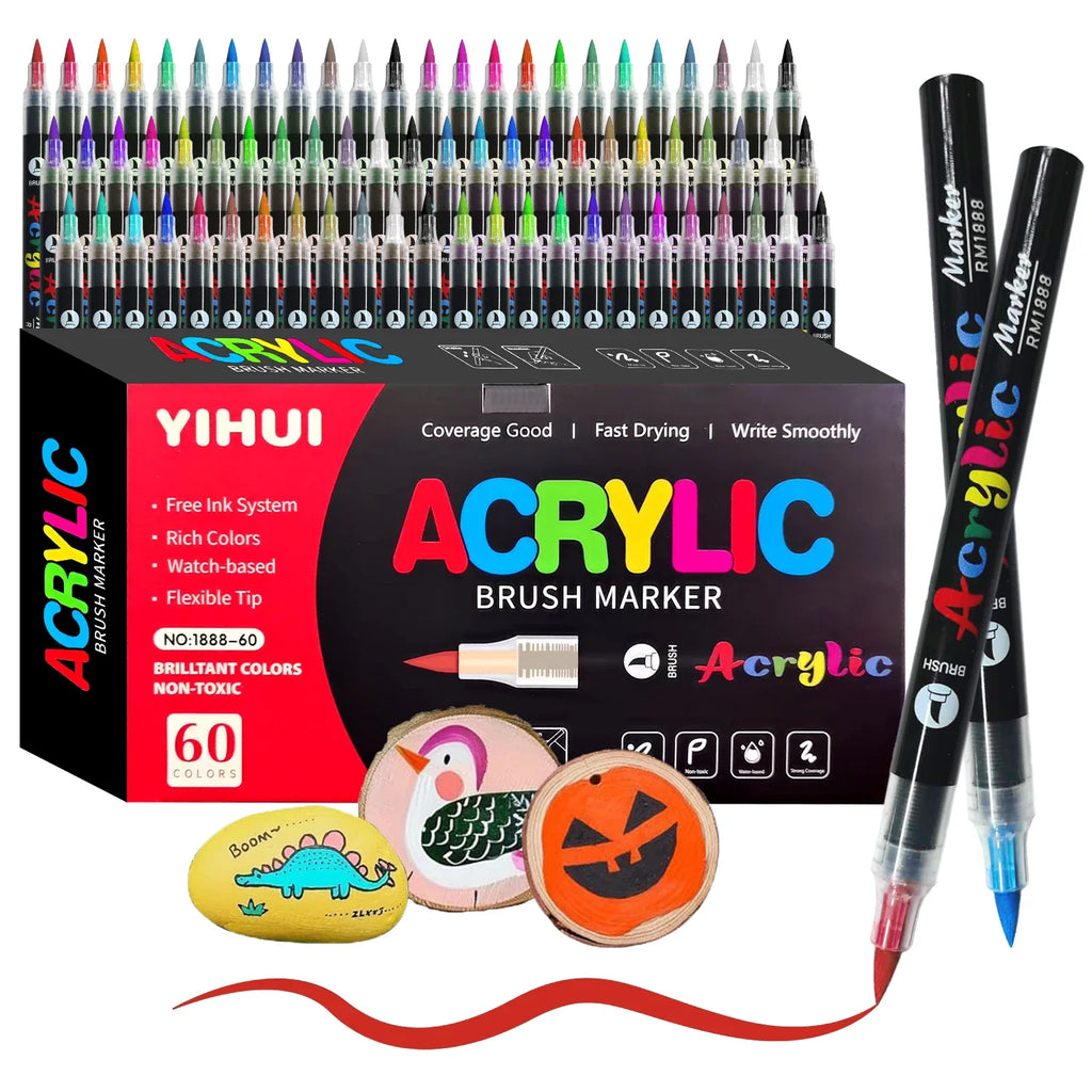 Vibrant Brush Tip Paint Pens