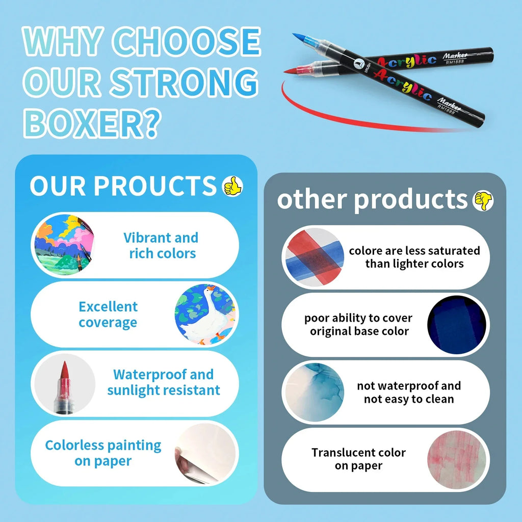 Vibrant Brush Tip Paint Pens